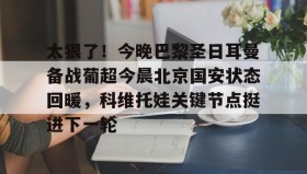 LD 乐动APP下载-关于太狠了！今晚巴黎圣日耳曼备战葡超今晨北京国安状态回暖，科维托娃关键节点挺进下一轮的信息